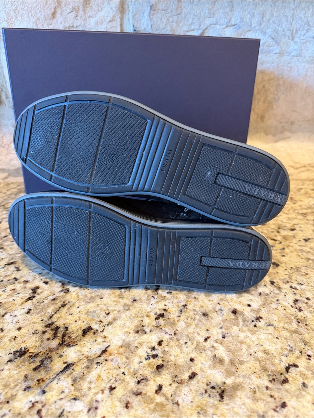 Prada Brown Leather High-Top Sneakers with Strap - Picture 4 of 5